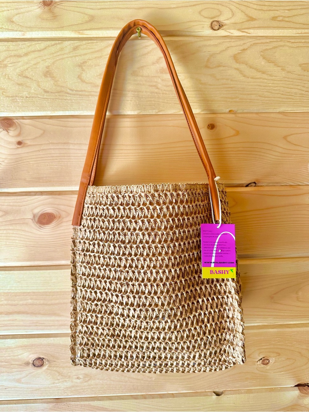 NWT Gyal Bashy Everyday Escape Packable Straw Tote Bag Eco Friendly